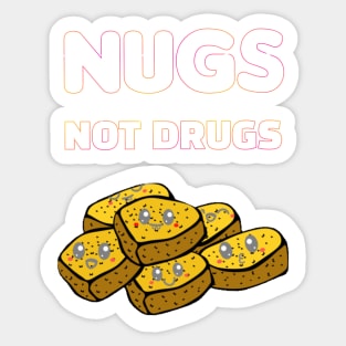 Nugs Not Drugs Black Yellow Illustrated Nuggets Kawaii Face Sticker